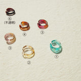 ガラスイヤカフ ガラスアクセサリー イヤカフ カラフル 銀箔入り イヤーカフ