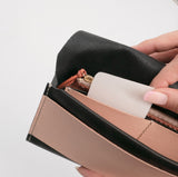 ロングウォレット 長財布 パープル×テラコッタ×チョコ