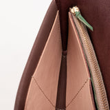 【サンプルセール 20%off 】ロングウォレット 長財布 チョコ×ナチュラル×グリーン