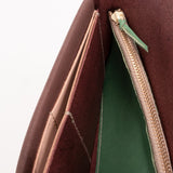 【サンプルセール 20%off 】ロングウォレット 長財布 チョコ×ナチュラル×グリーン