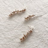 bimi 美纏 シルク 彫金 ピアス 受注制作 作家もの 手しごと ハンドメイド アクセサリー ジュエリー テキスタイルジュエリー