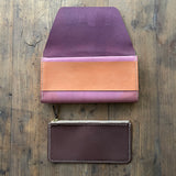 【サンプルセール 20%off 】ロングウォレット 長財布 パープル×テラコッタ×チョコ