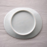 染付市松文楕円皿