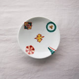 阿部 眞士 色絵小物四寸皿 4寸皿 取皿 色絵 民藝 白磁 磁器