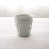 阿部 眞士 白磁鎬手湯呑み フリーカップ 鎬 民藝 白磁 磁器 フリーハンド そば猪口 小鉢 常備菜 祐工窯