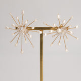 淡水パール ハーキマダイヤ光ピアス(チタン)