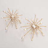 淡水パール ハーキマダイヤ光ピアス(チタン)