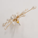 淡水パール ハーキマダイヤ光ピアス(チタン)