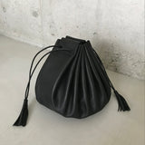 as couture アズクチュール 巾着バッグ 編み紐 ブラック