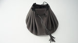 編み紐の巾着バッグM ブラック