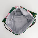 (限定) ギョウザ型巾着 スラッシュキルト グリーン&ピンク