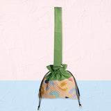 ミネキン 巾着 スラッシュキルト 蛍光イエロー 肩掛けバッグ