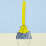 ミネキン 巾着 スラッシュキルト 蛍光イエロー 肩掛けバッグ