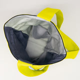 (限定) ワンタン巾着 スラッシュキルト 取っ手付き イエロー&ブルー