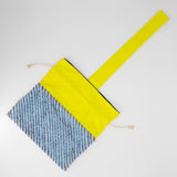 (限定) ワンタン巾着 スラッシュキルト 取っ手付き イエロー&ブルー