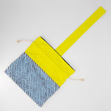 【サンプルセール】 ワンタン巾着 スラッシュキルト 取っ手付き イエロー&ブルー