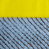 【サンプルセール】 ワンタン巾着 スラッシュキルト 取っ手付き イエロー&ブルー