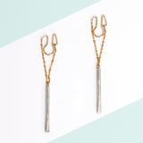 コンビスティック&チェーンフープ ピアス/イヤリング