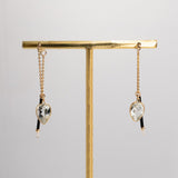 ヴィンテージ&グリーンアメジストチェーンフープ ピアス/イヤリング