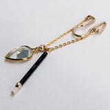 ヴィンテージ&グリーンアメジストチェーンフープ ピアス/イヤリング