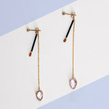 ヴィンテージ&ピンクアメジストナット(ペアシェイプ)ピアス/イヤリング/Sam