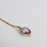 ヴィンテージ&ピンクアメジストナット(ペアシェイプ)ピアス/イヤリング