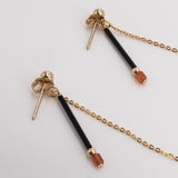 ヴィンテージ&ピンクアメジストナット(ペアシェイプ)ピアス/イヤリング