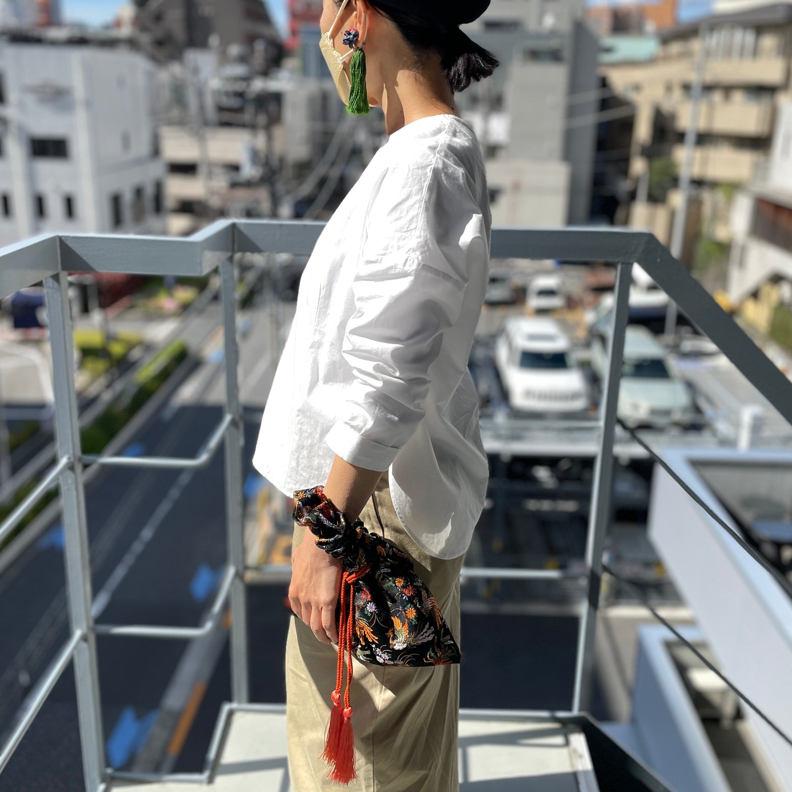 限定) シュリンク巾着 京都西陣スペシャル ブラック・総柄 – SIROKU