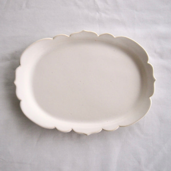 水谷ちえみ　輪花皿　オーバル皿　楕円　陶器　皿