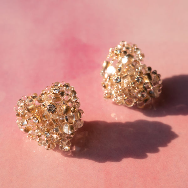 チェコガラスとスワロ ハートピアス – SIROKU